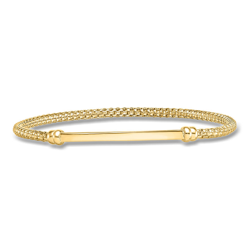 Italian 18kt Yellow Gold Popcorn-Chain Bar Bracelet image number 0