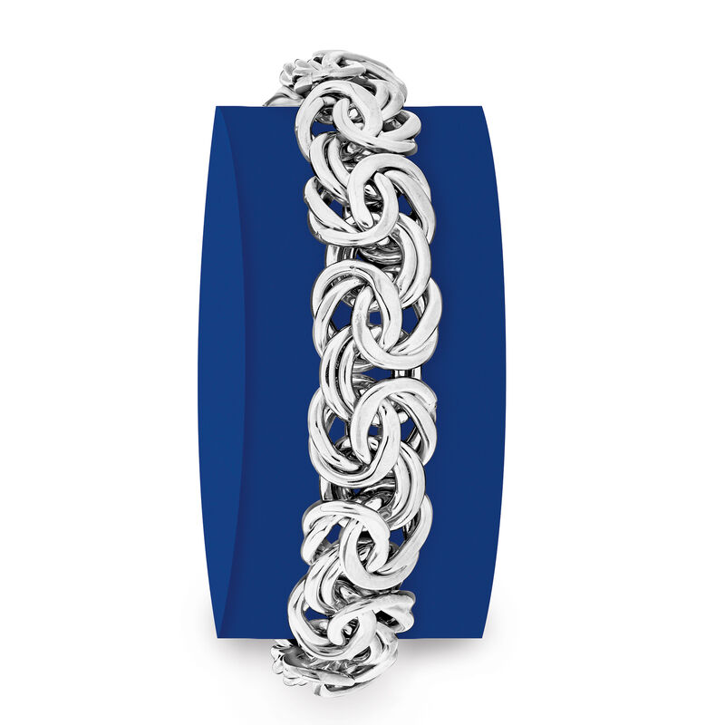 Italian Sterling Silver Large Byzantine Bracelet image number 2