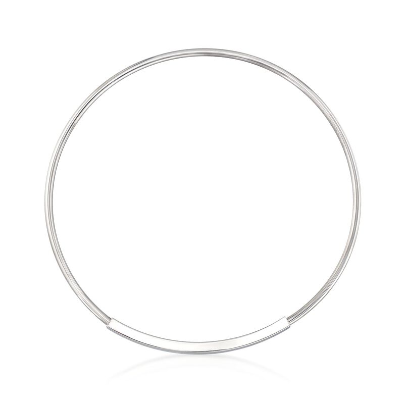 Italian Sterling Silver Curved Bar Collar Necklace. 16&quot; image number 1