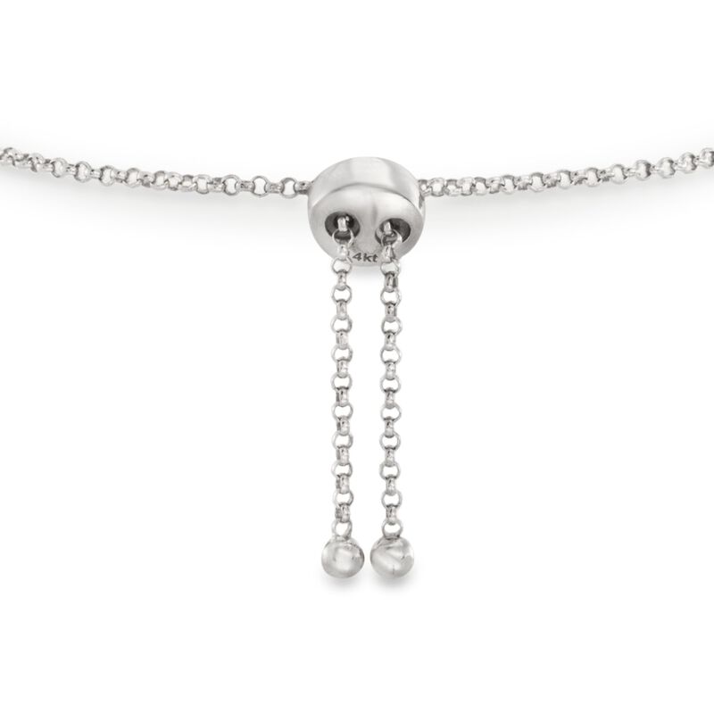 .51 ct. t.w. Baguette and Round Diamond Bar Bolo Bracelet in 14kt White Gold image number 2