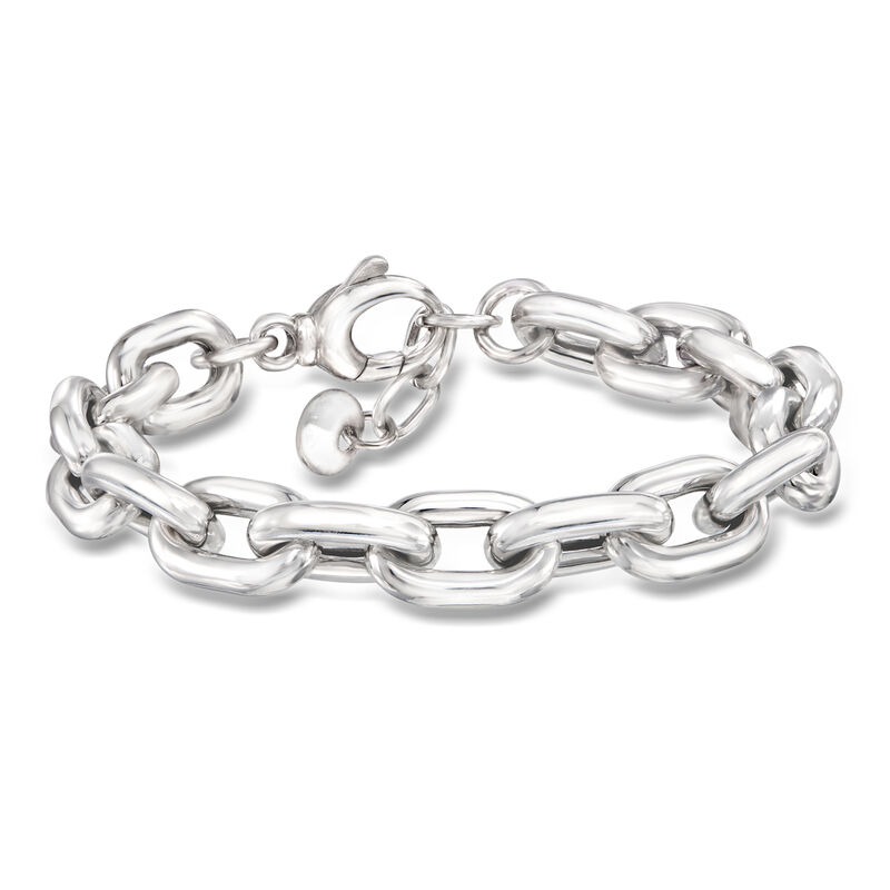 Italian Sterling Silver Chunky Cable-Link Bracelet image number 0