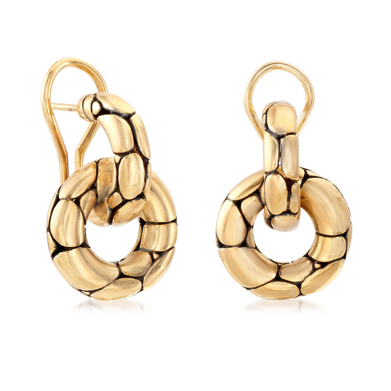 C. 1990 Vintage John Hardy 18kt Yellow Gold Doorknocker Earrings image number 2