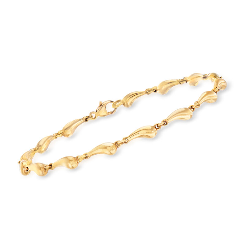 C. 1990 Vintage Tiffany Jewelry 18kt Yellow Gold Teardrop Bracelet. 7.25" image number 0