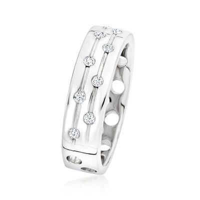 .15 ct. t.w. Diamond Dotted Channel Ring in Sterling Silver