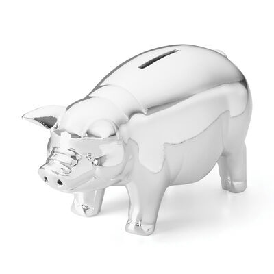 Reed & Barton Classic Silver-Plated Piggy Coin Bank