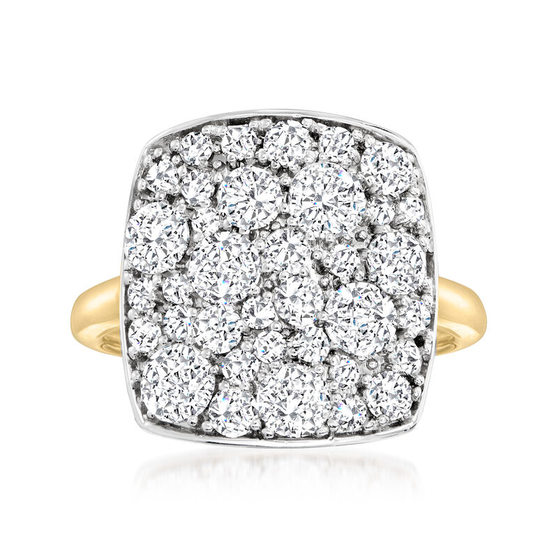 2.00 ct. t.w. Diamond Mosaic Cluster Ring in Sterling Silver and 14kt Yellow Gold image number 0