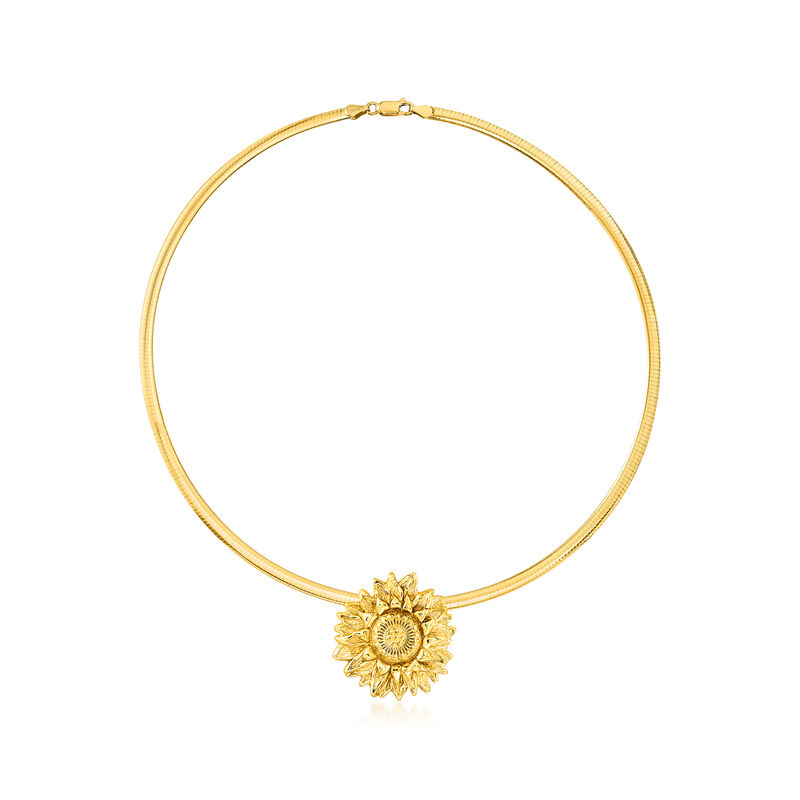 Italian 18kt Gold Over Sterling Sunflower Slide Pendant  image number 2