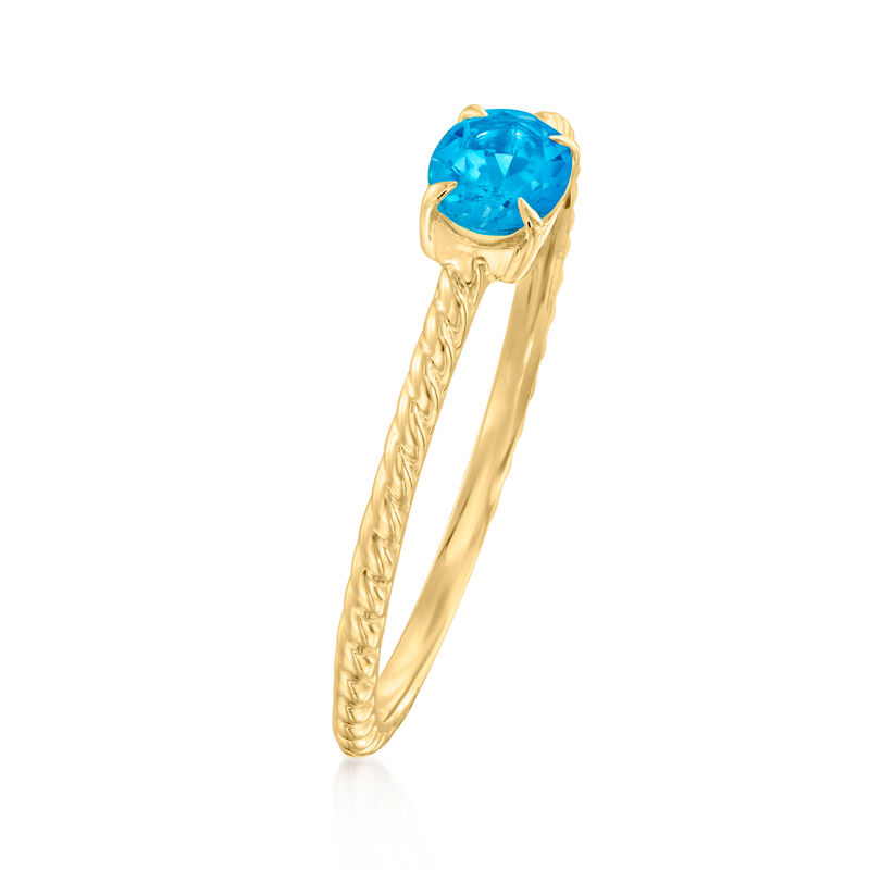 .40 Carat London Blue Topaz Ring in 14kt Yellow Gold image number 2