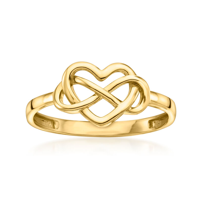 10kt Yellow Gold Infinity Heart Ring image number 0
