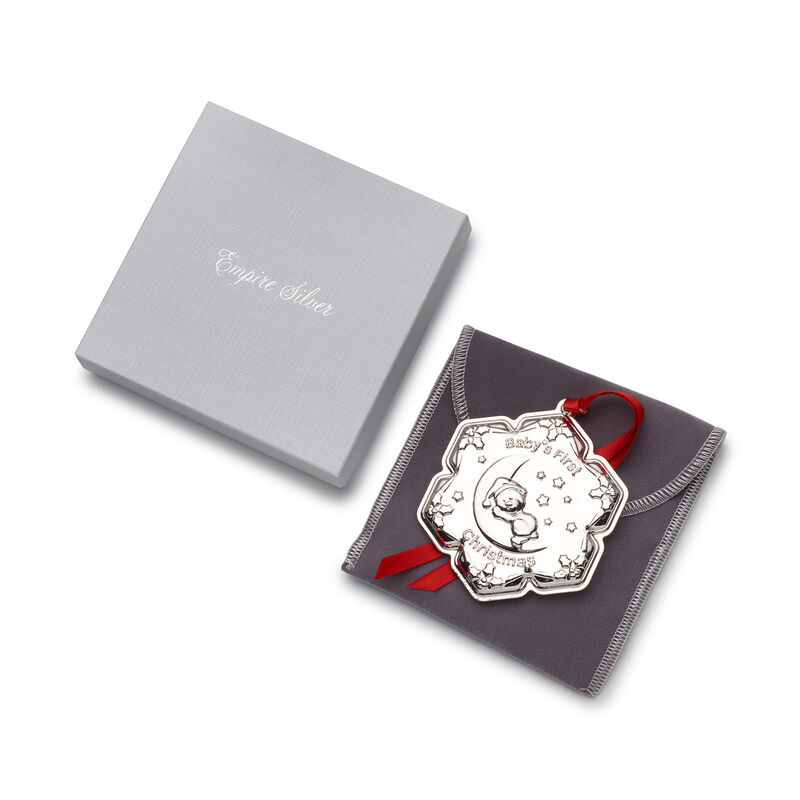Empire &quot;Baby's First Christmas&quot; Sterling Silver Teddy Bear Ornament image number 2