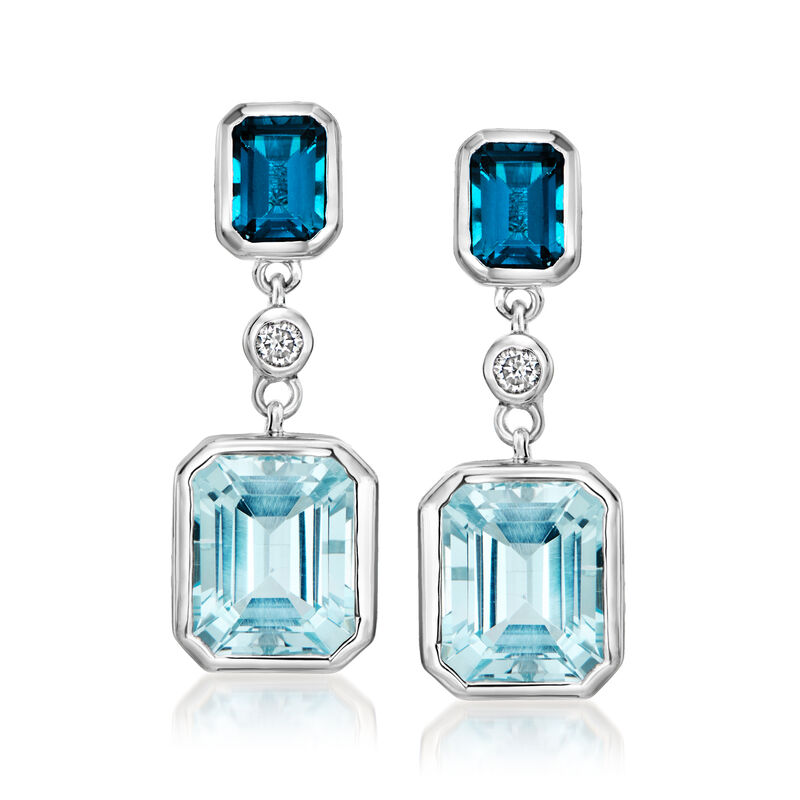 Tonal Blue Topaz and Lab-Grown Diamond