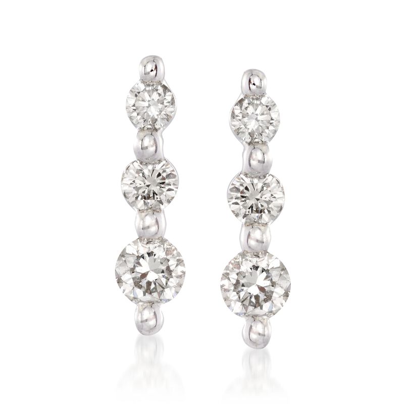 .25 ct. t.w. Graduated Diamond Drop Earrings in 14kt White Gold image number 0