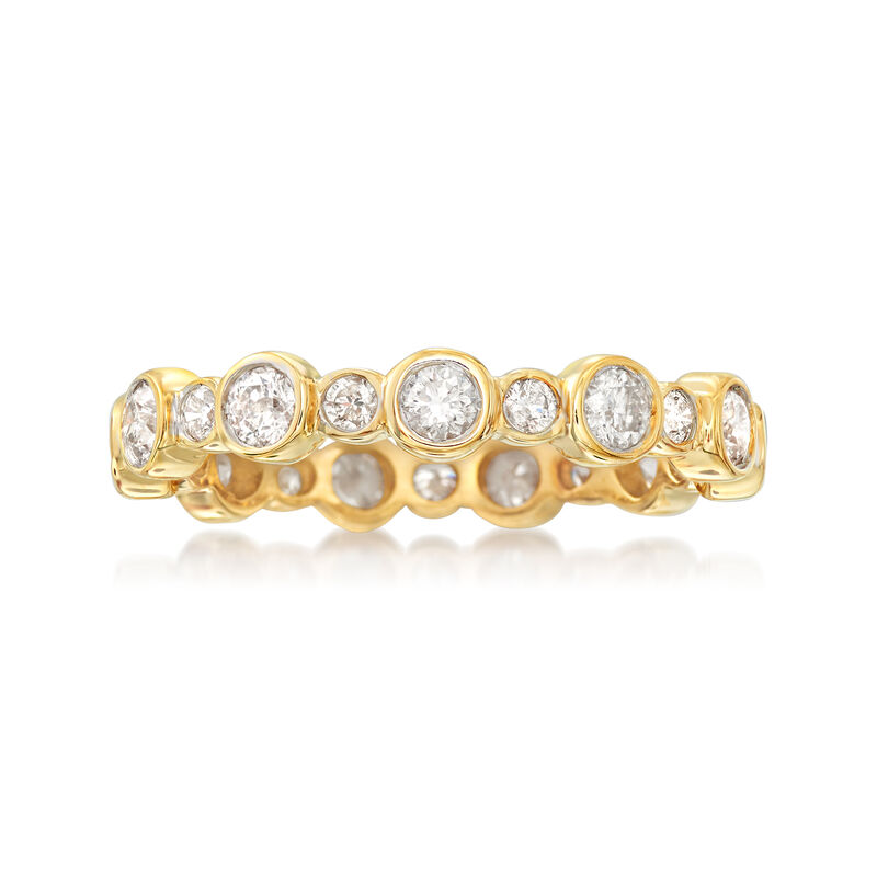 1.00 ct. t.w. Bezel-Set Diamond Eternity Band in 14kt Yellow Gold image number 3