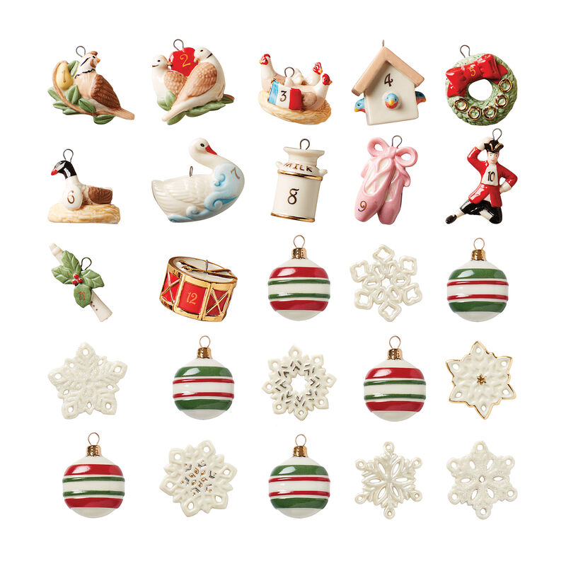 Lenox "Treasured Traditions" Advent Calendar Tree with 25 Mini Ornaments image number 1