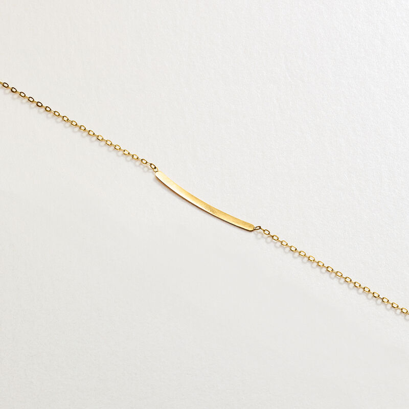 Italian 10kt Yellow Gold Bar Necklace. 16" image number 2