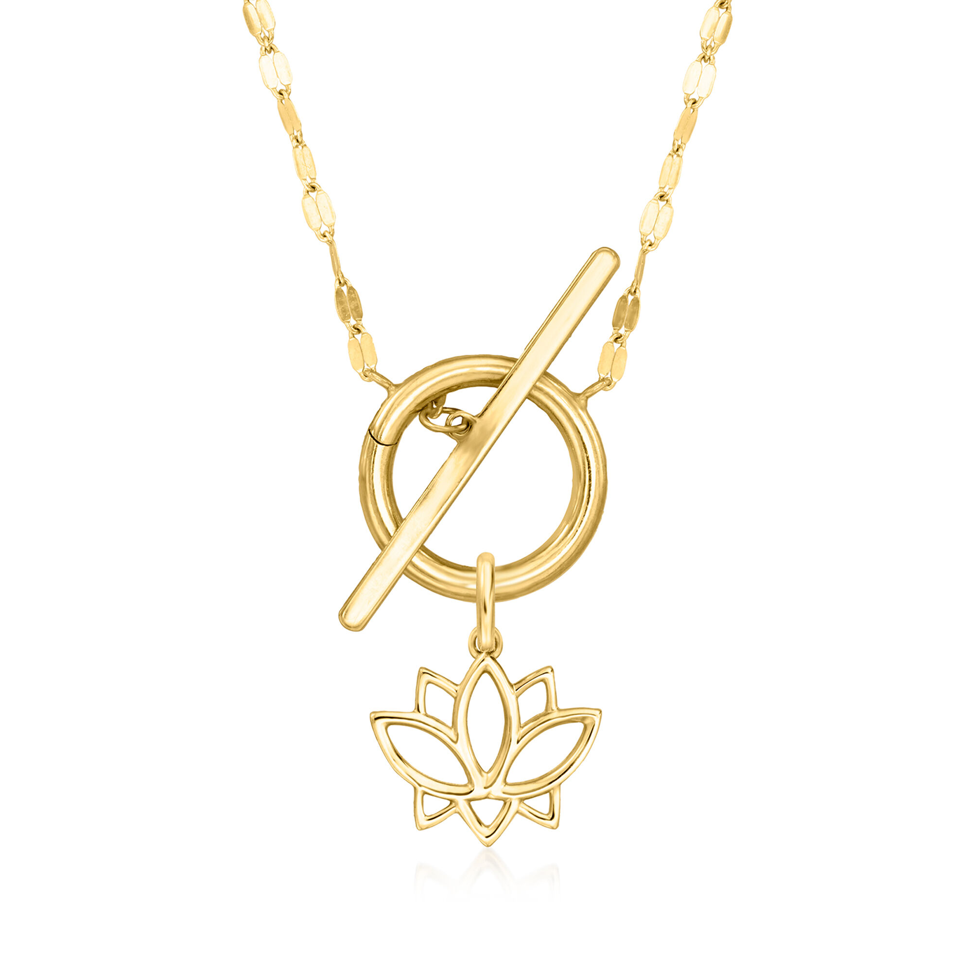 14kt Yellow Gold Lotus Flower Charm | Ross Simons | 6.3.0