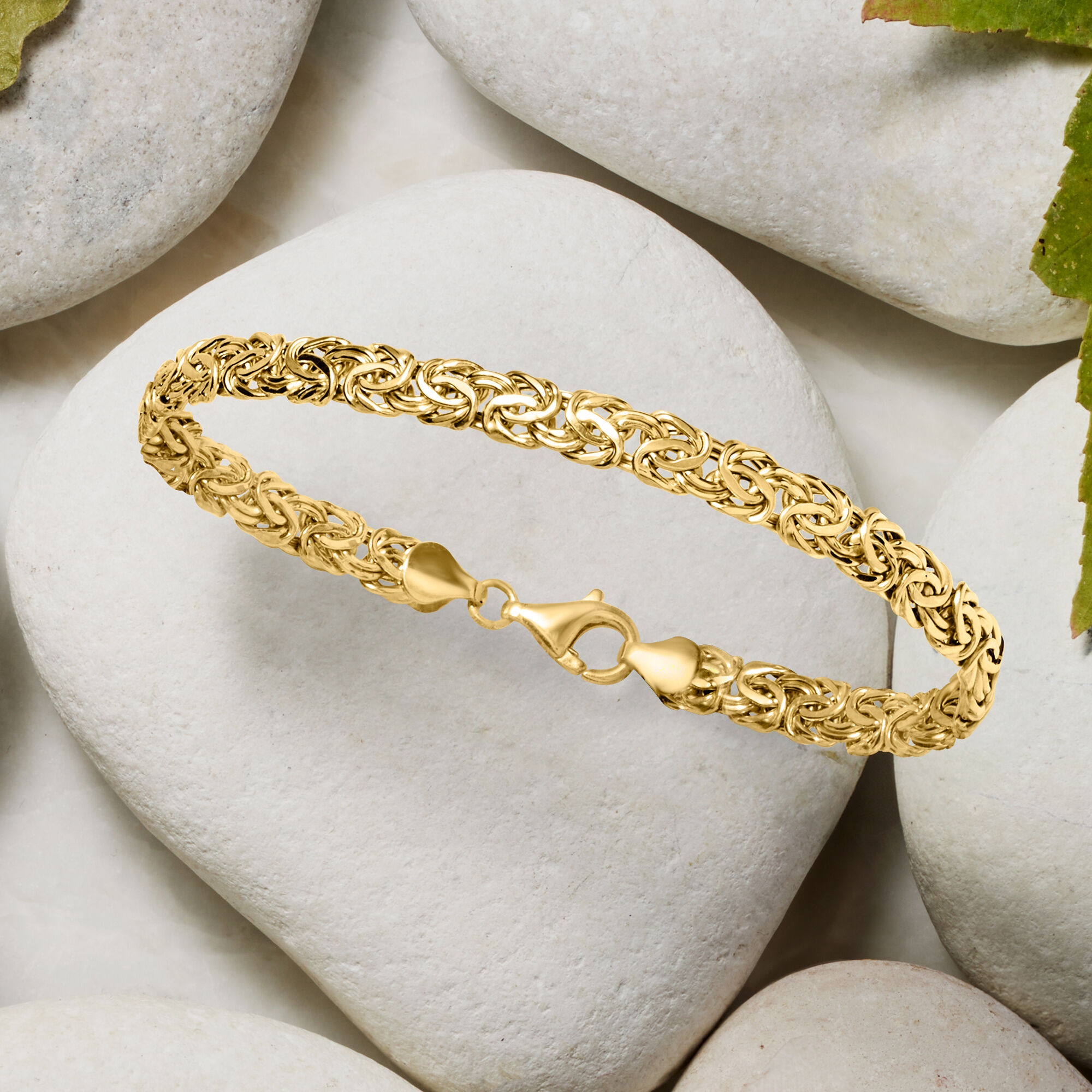マダラニンゲン BRACELET ブレスレット ゴールド 18k gold 18kt Yellow Gold Byzantine Bracelet. 7
