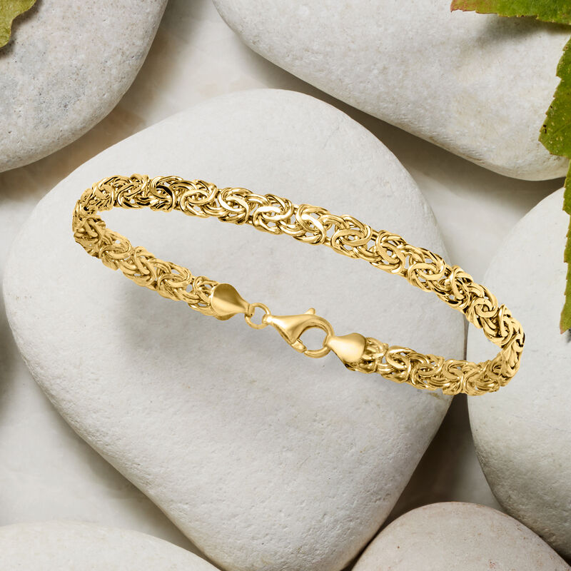 18kt Yellow Gold Byzantine Bracelet image number 2