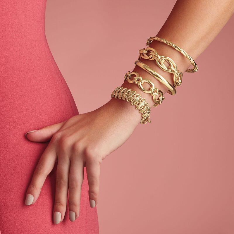 Italian 14kt Yellow Gold Twisted Bangle Bracelet image number 4