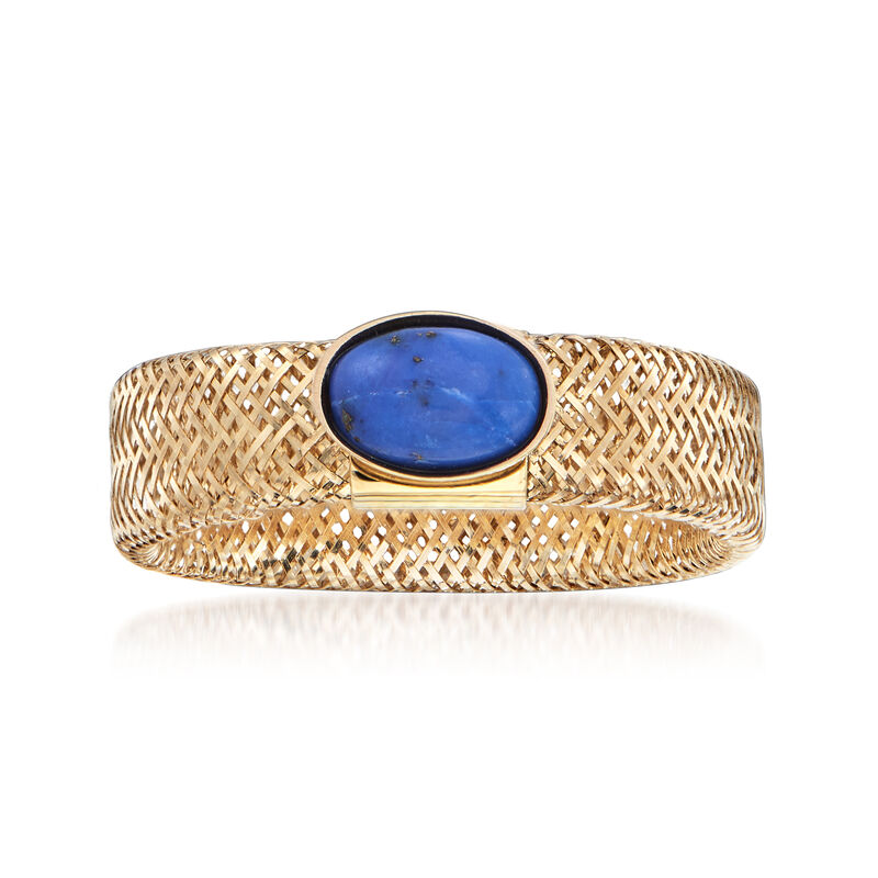Italian Lapis Mesh Ring in 14kt Yellow Gold image number 0