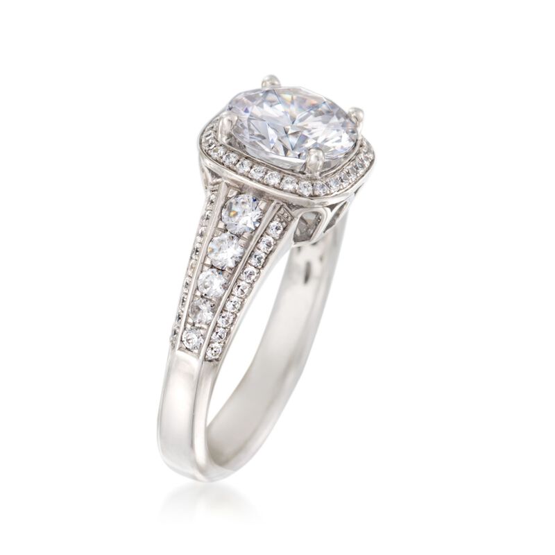 Simon G. .55 ct. t.w. Diamond Halo Engagement Ring Setting in 18kt White Gold image number 2