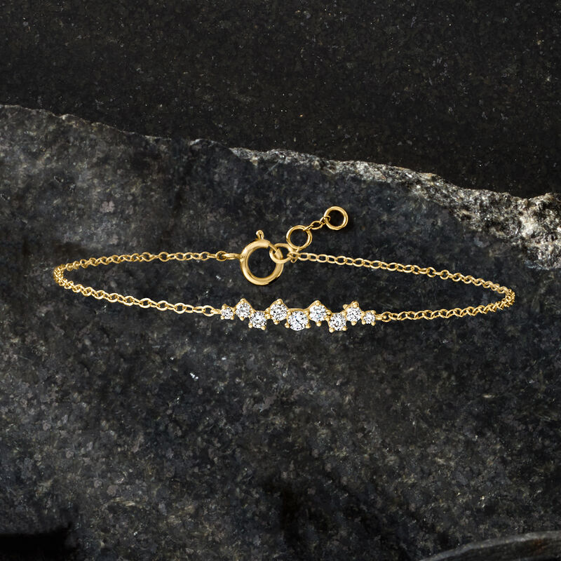 .25 ct. t.w. Lab-Grown Diamond Zigzag Bracelet in 14kt Yellow Gold image number 2