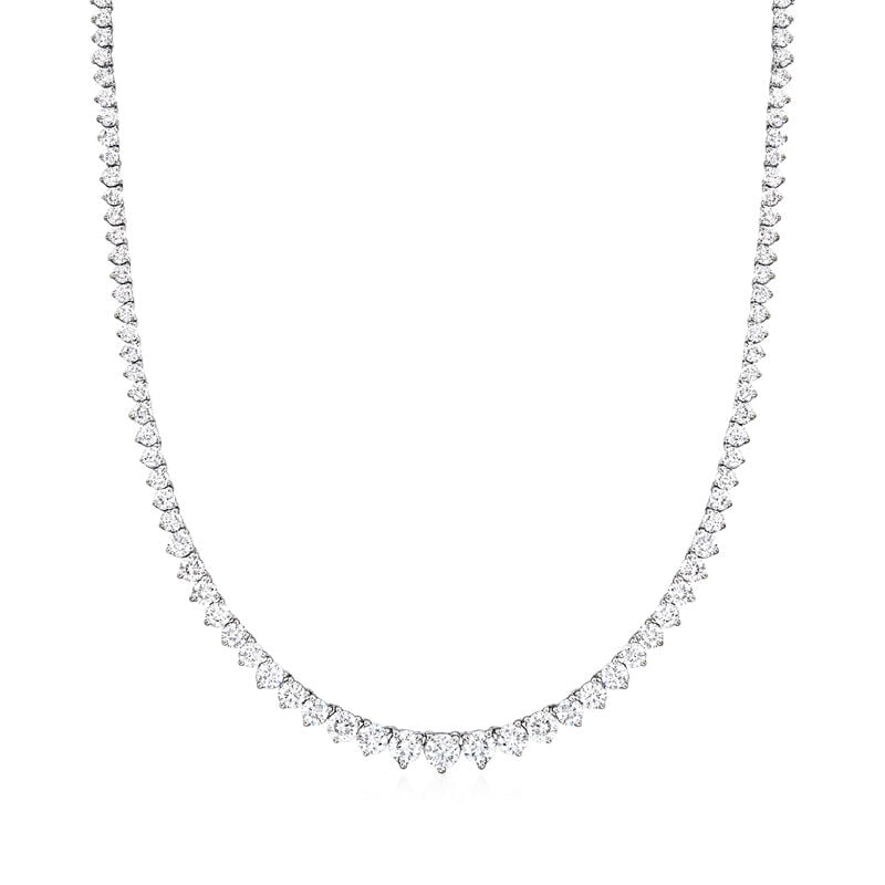 7.00 ct. t.w. Graduated Lab-Grown Diamond Tennis Necklace in 14kt White Gold image number 0