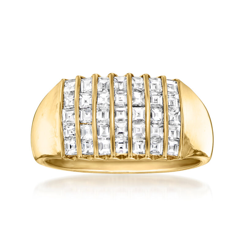 C. 1990 Vintage 1.00 ct. t.w. Diamond Multi-Row Ring in 18kt Yellow Gold. Size 6.5 image number 0