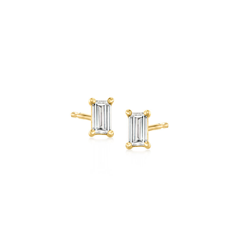.20 ct. t.w. Baguette Lab-Grown Diamond Stud Earrings in 14kt Yellow Gold image number 0