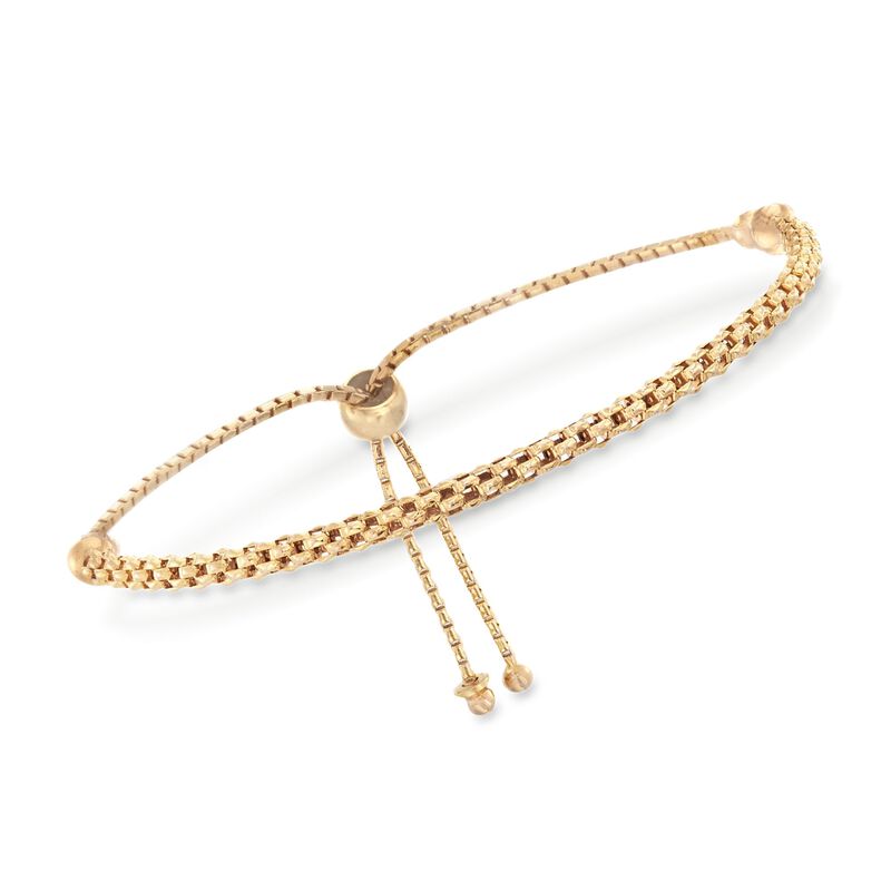 Italian 18kt Gold Over Sterling Mesh-Style Bolo Bracelet image number 0