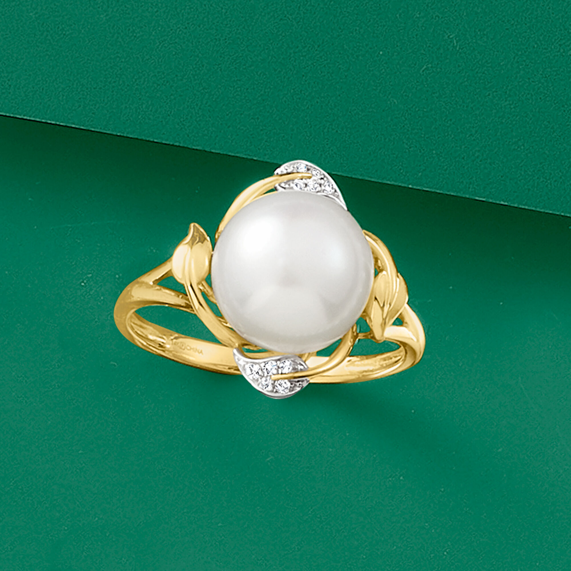 Pearl leaf ring store