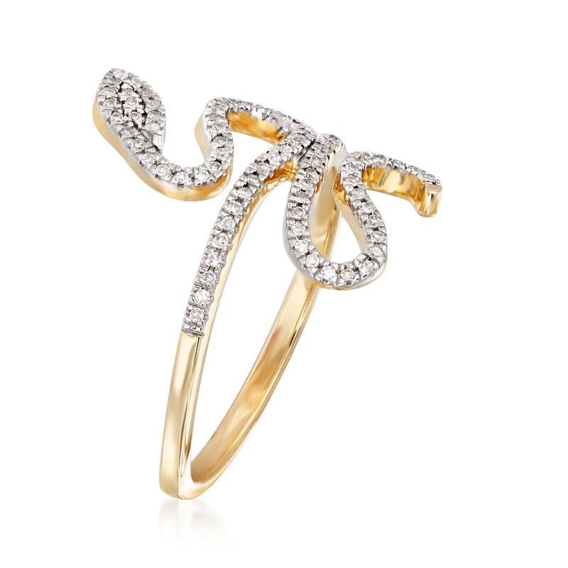 .15 ct. t.w. Diamond Snake Ring in 14kt Yellow Gold image number 2