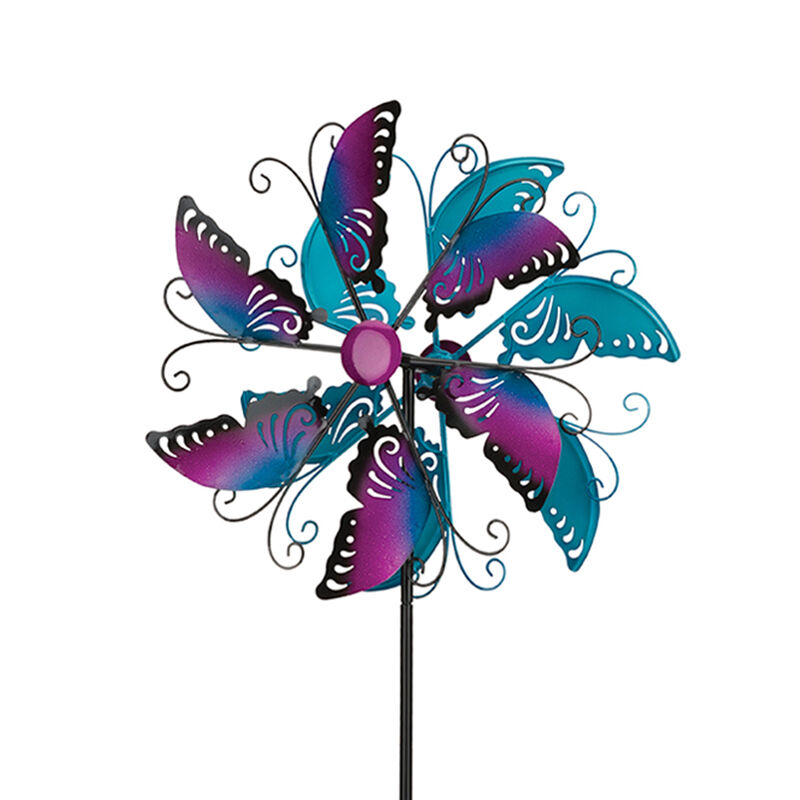 Regal Butterfly Metal Outdoor Rotating Wind Spinner image number 0