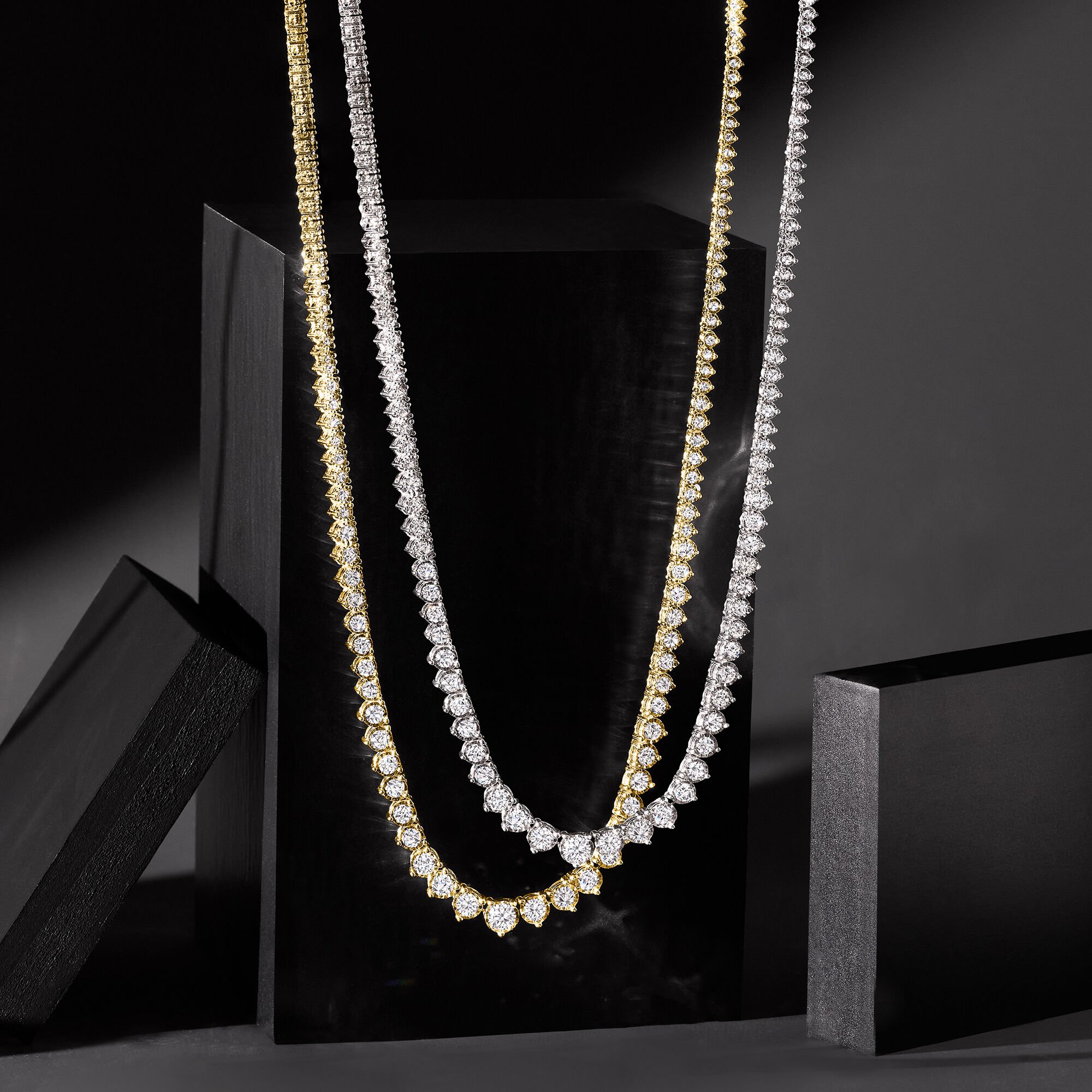 5.00 ct. t.w. Diamond Graduated Tennis Necklace in Sterling