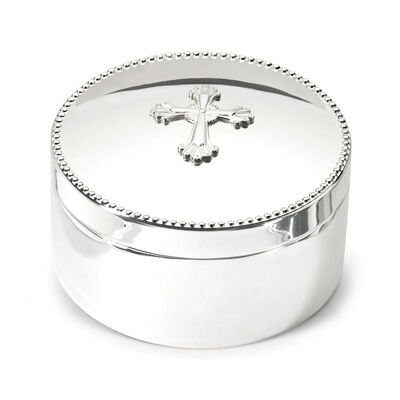 Reed & Barton &quot;Abbey Cross&quot; Silver Plate Personalized Rosary Box