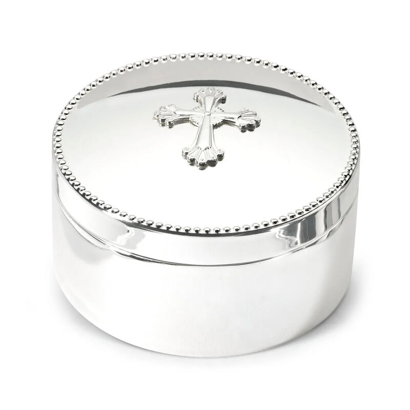 Reed & Barton &quot;Abbey Cross&quot; Silver Plate Personalized Rosary Box image number 0