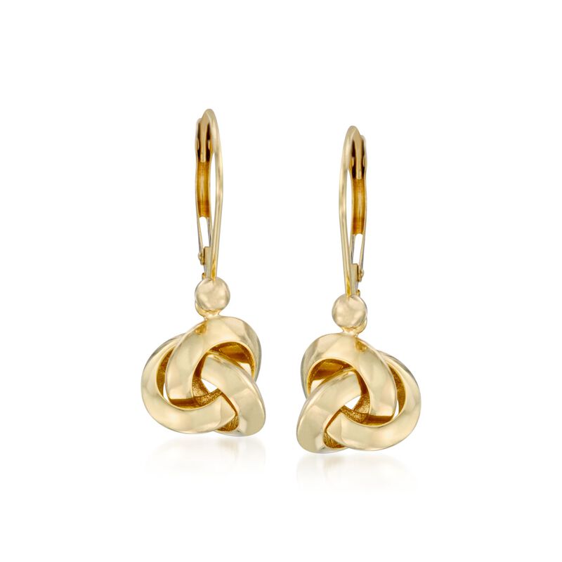 14kt Yellow Gold Love Knot Drop Earrings image number 0