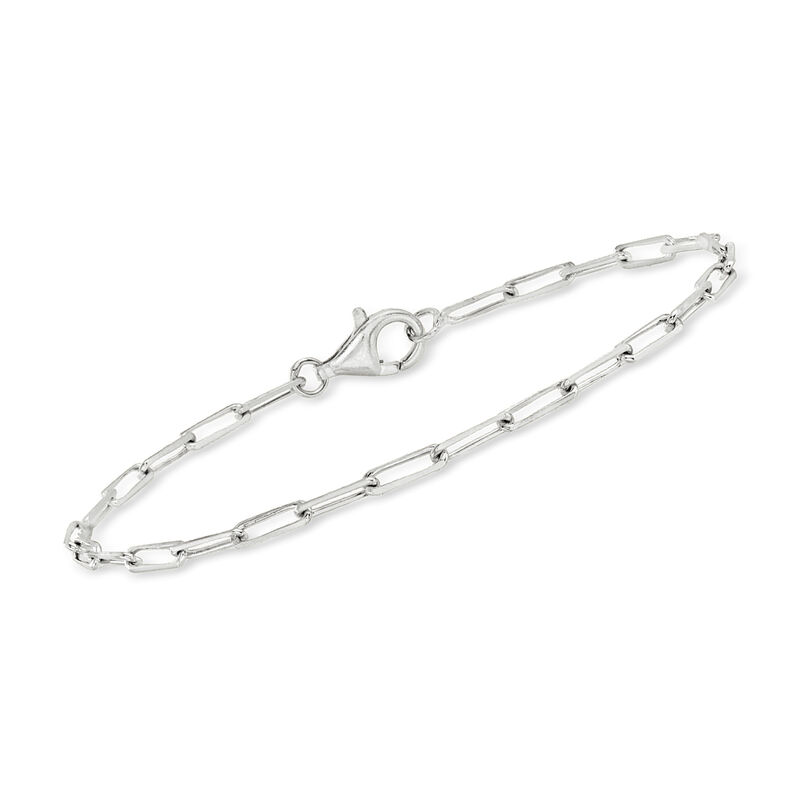 Tri-Colored Sterling Silver Jewelry Set: Three Paper Clip Link Bracelets image number 3