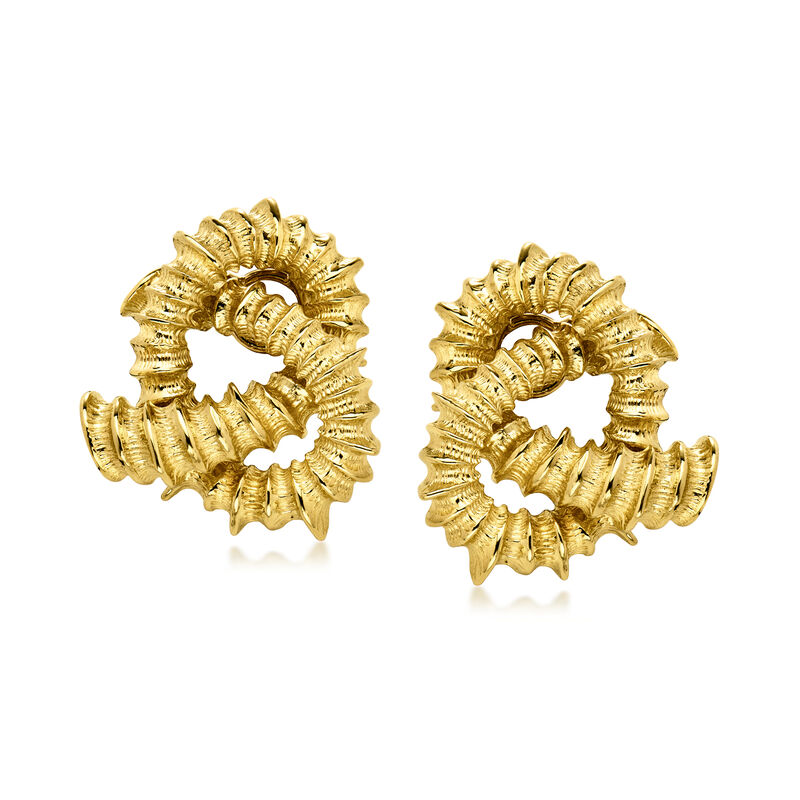 C. 1980 Vintage Nicholas Varney 18kt Yellow Gold Knotted Clip-On Earrings image number 0