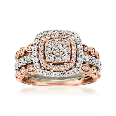 C. 1990 Vintage 1.17 ct. t.w. Diamond Ring in 14kt Two-Tone Gold