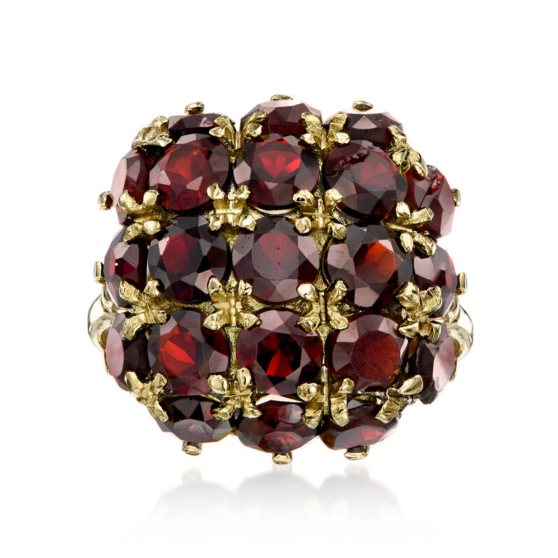C. 1970 Vintage 6.30 ct. t.w. Garnet Cluster Ring in 18kt Yellow Gold. Size 6 image number 0