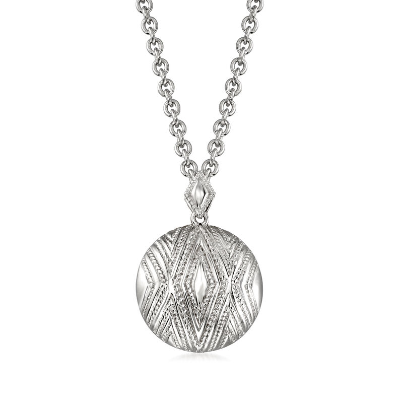 Andrea Candela &quot;Tapiceria&quot; Sterling Silver Beaded Dome Pendant Necklace image number 0