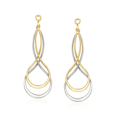 Sterling Silver and 14kt Yellow Gold Earring Jackets