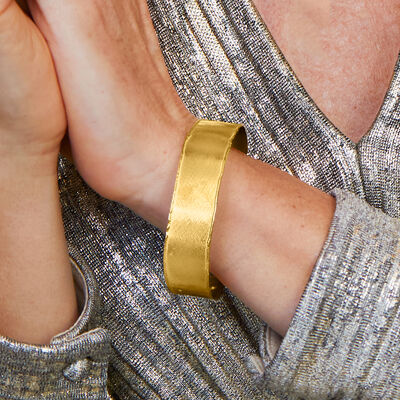 Italian 18kt Gold Over Sterling Cuff Bracelet