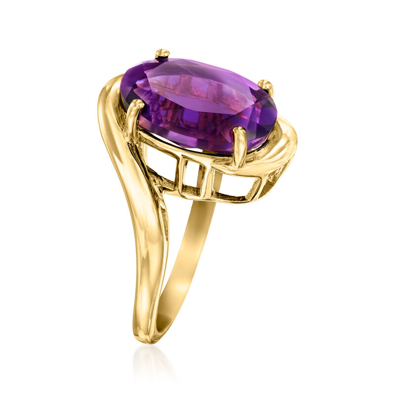 4.90 Carat Amethyst Wavy Ring in 18kt Gold Over Sterling image number 2