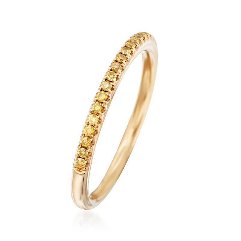 Henri Daussi .15 ct. t.w. Yellow Diamond Wedding Ring in 14kt Yellow Gold image number 2