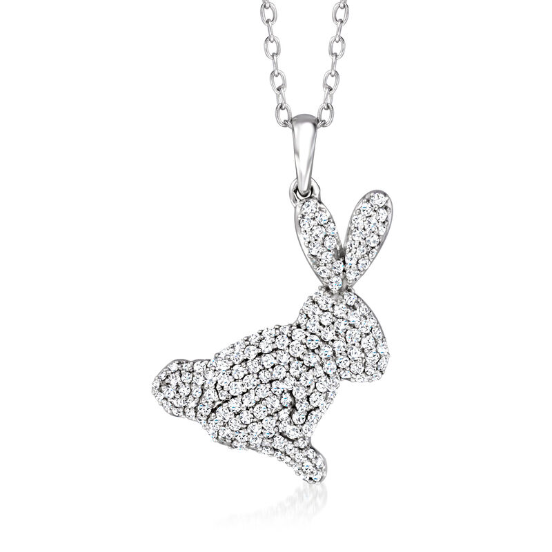 .50 ct. t.w. Diamond Bunny Pendant Necklace in Sterling Silver image number 0