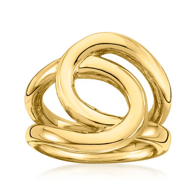 Italian 18kt Yellow Gold-Plated Swirl Ring