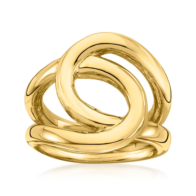 Italian 18kt Yellow Gold-Plated Swirl Ring image number 0