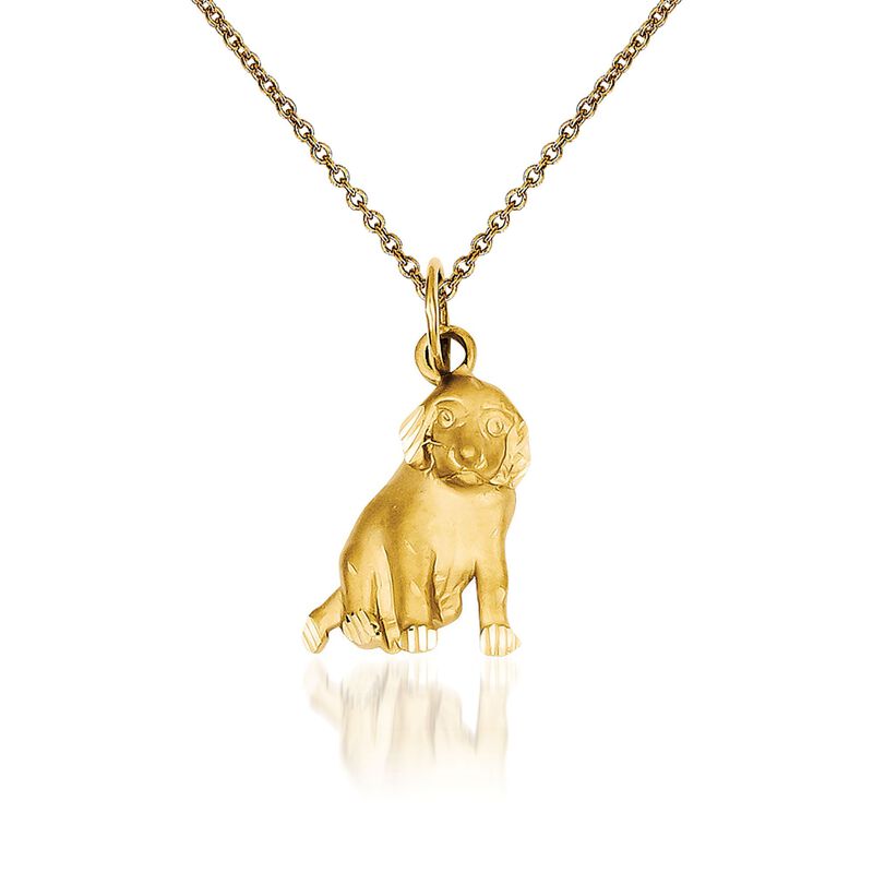 14kt Yellow Gold Dog Pendant Necklace image number 0
